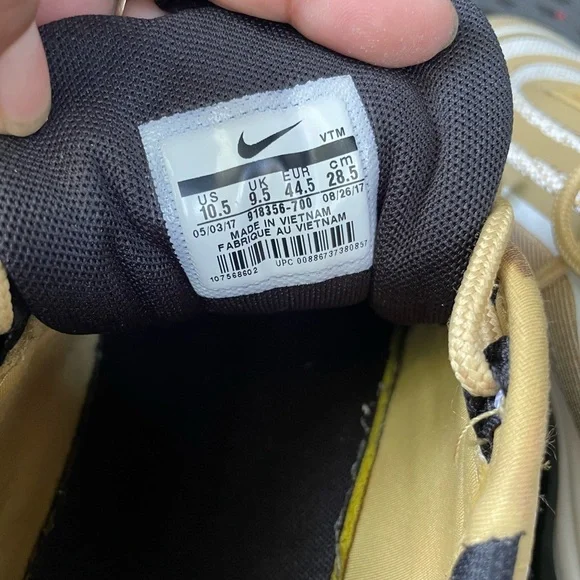 NIKE AIR MAX 97 ultra 17 ,Nike Gold and White Men's Athletic Shoes size 10.5 - Picture 8 of 9